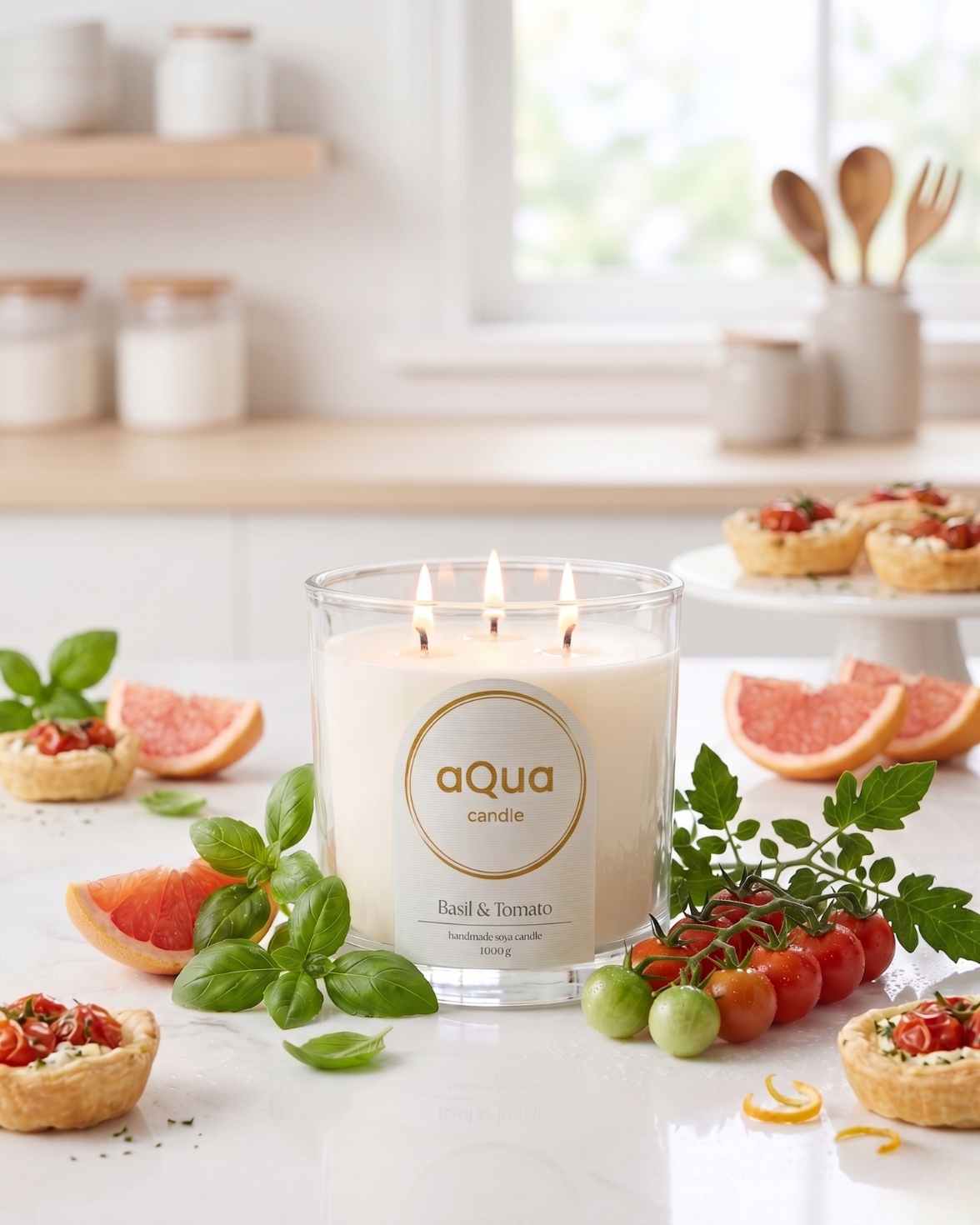 aQua candle - sójová sviečka BASIL & TOMATO LEAVES